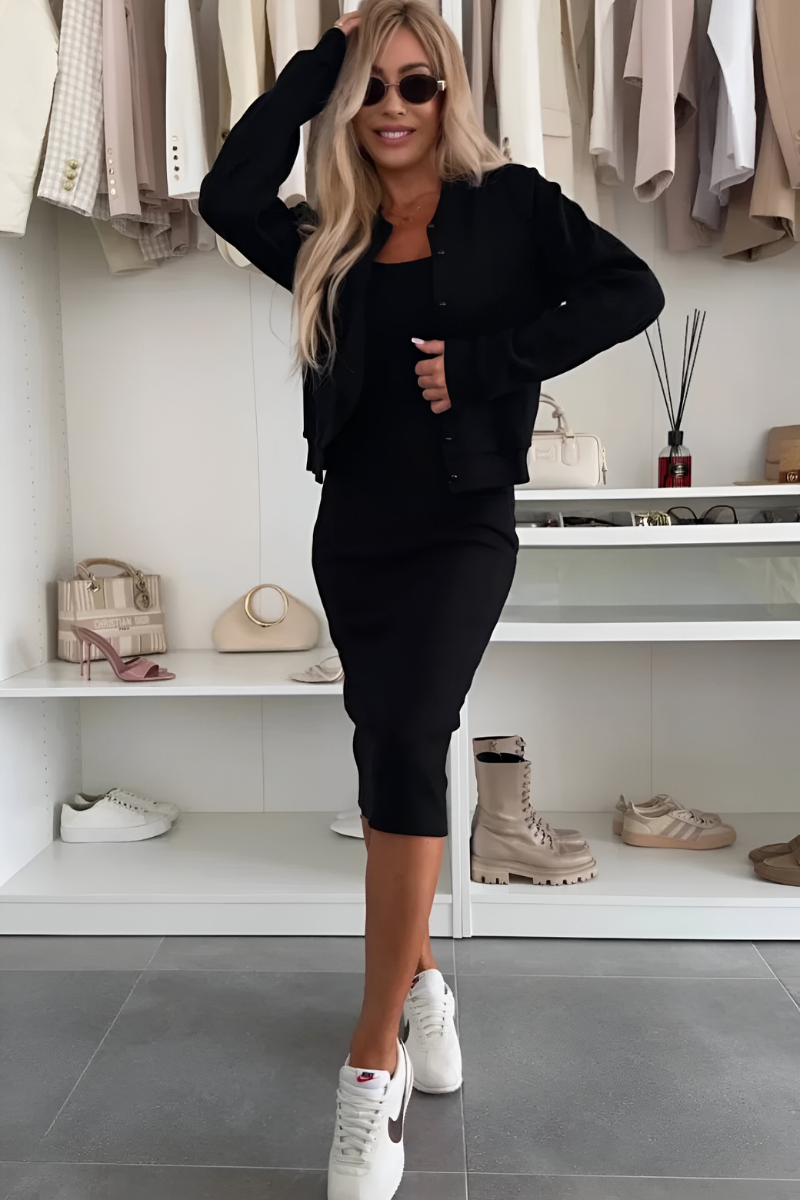 Mara™ | Pohodlné Midi Šaty a Kardigan