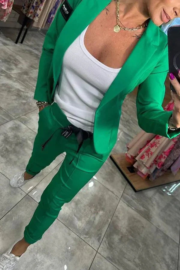 Vendula™ | Elegantní dvoudílný set s blazerem a jogger kalhotami