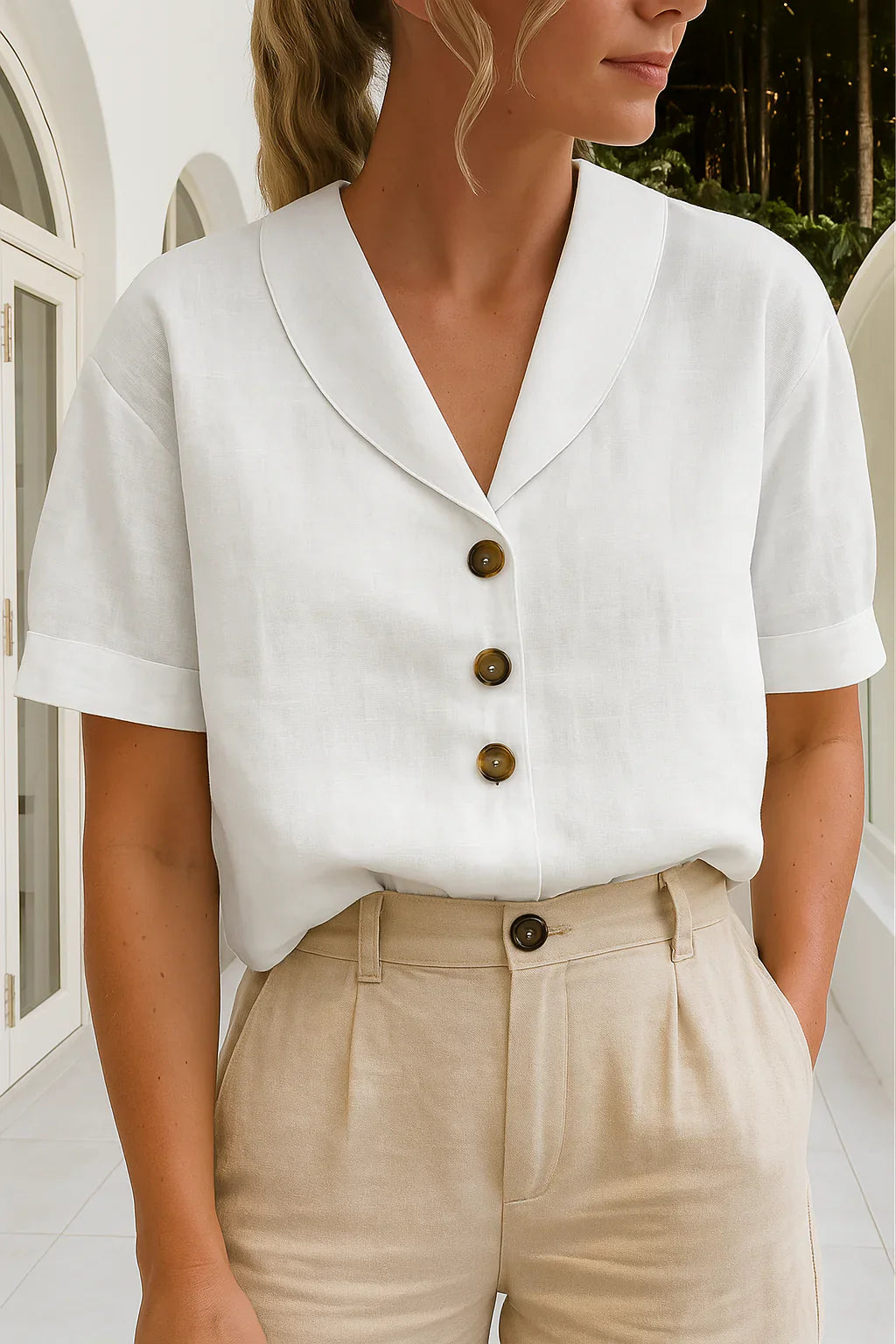Juna | Elegantní Blůza v Jednoduché Barvě | 50% Sleva
