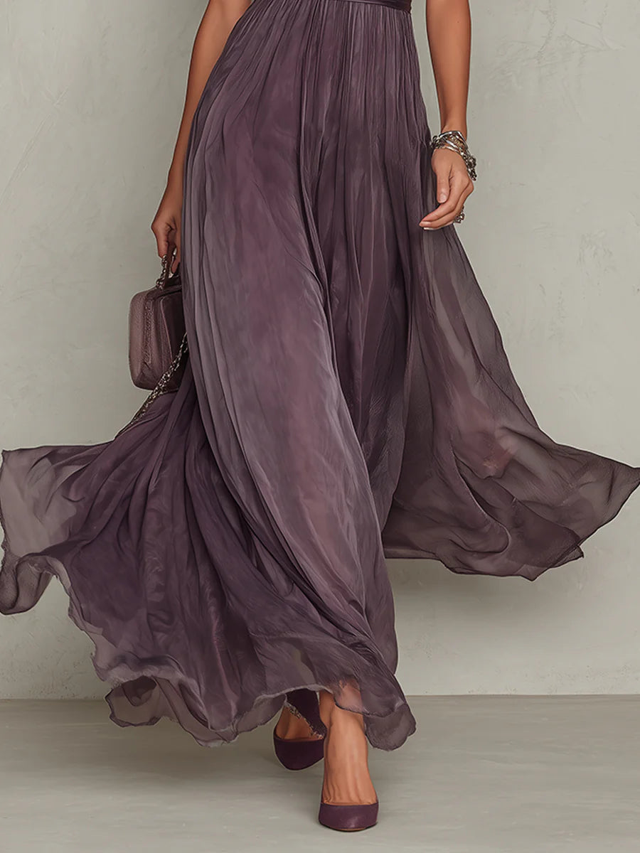 Ashley | Elegantní vintage maxi šaty z šifonu