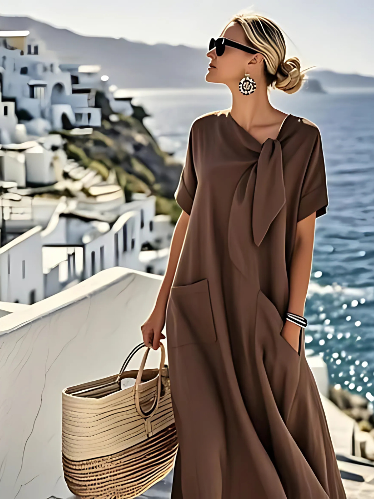 Seraphina™ | Prozračna maxi haljina s elegantnim vezanjem oko vrata