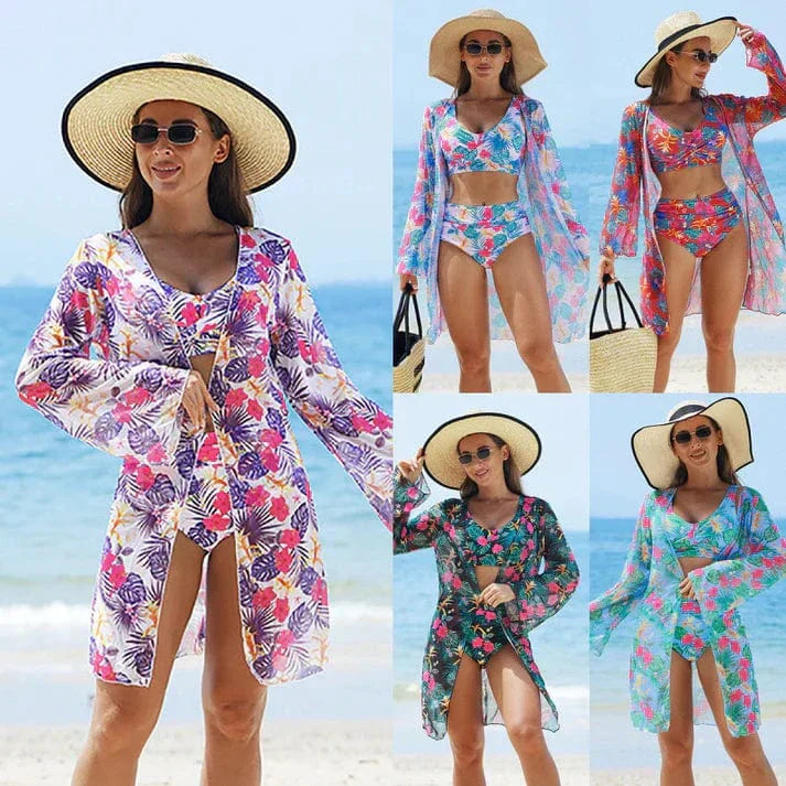 3-dílné bikini s tropickým potiskem | 50% sleva
